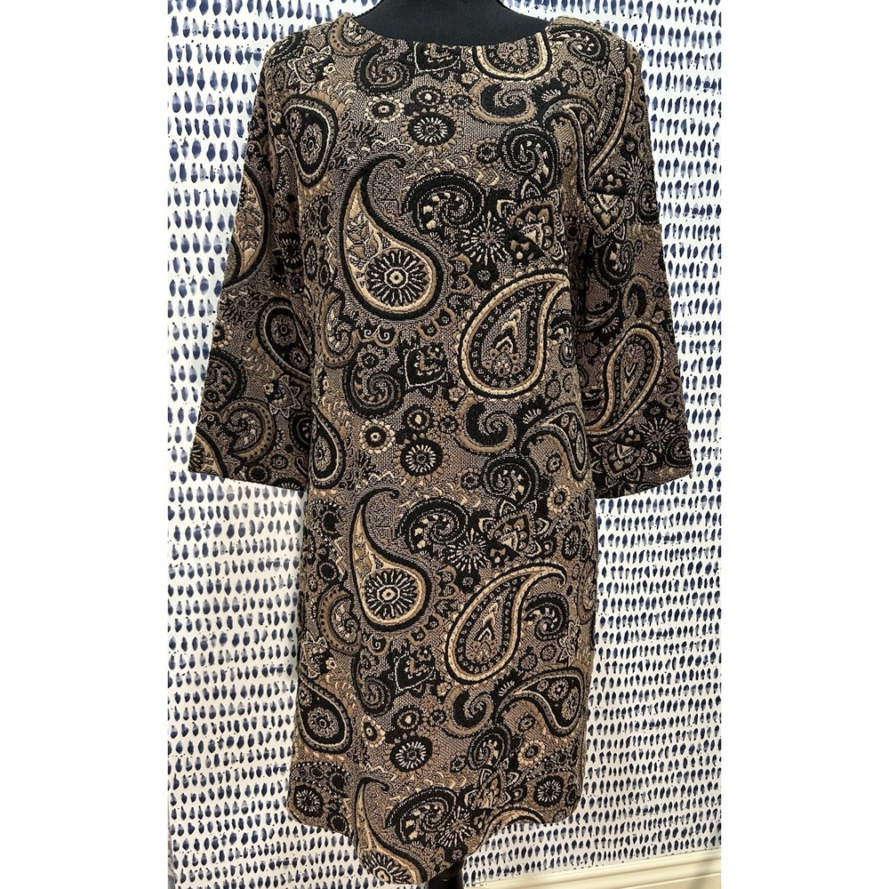 NothernStyle Paisley Print Dress, Long Sleeve, Shift‎ Dress, Casual Size medium